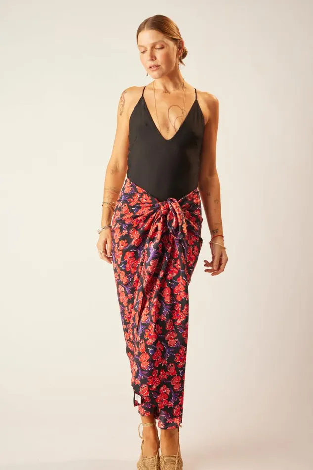 Bottoms Shop Natalie Martin SARONGSCARF Silk Watercolor Onyx