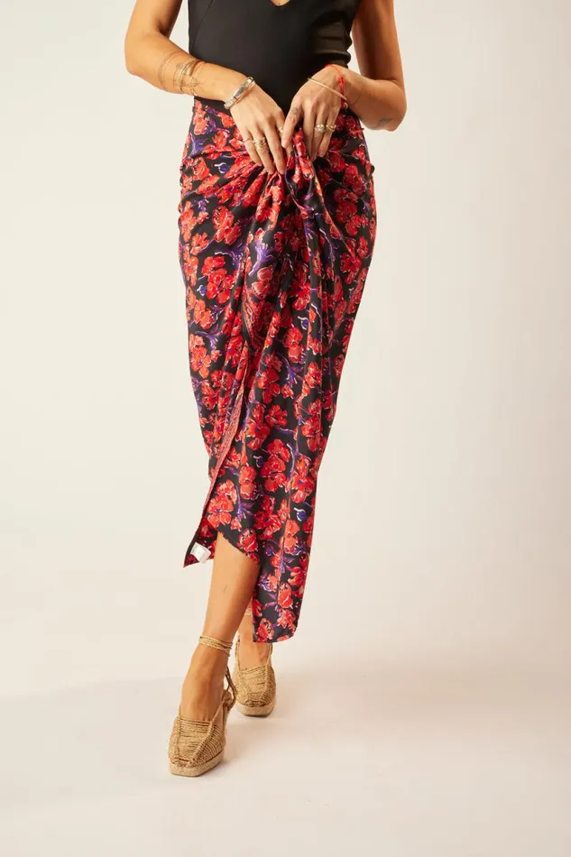 Bottoms Shop Natalie Martin SARONGSCARF Silk Watercolor Onyx