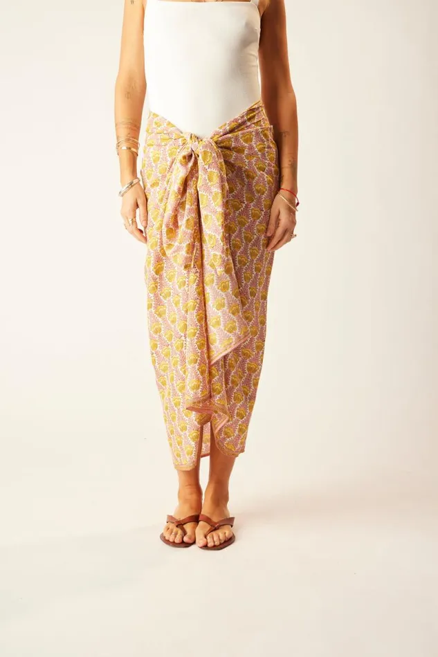 Bottoms Shop Natalie Martin SARONGSCARF Tulip Print Bahamas Pink