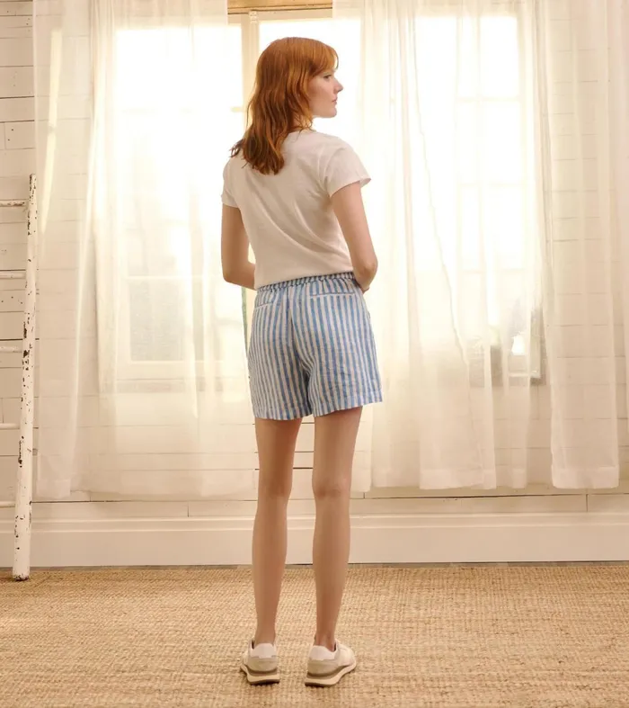 Bottoms Women Hatley Everywhere Shorts 8211 French Blue Stripes