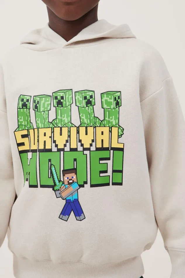 Boys 214 Sweatshirts and Sweatpants Cotton On License Emerson Hoodie Lcn Min Rainy Dayminecraft Survival Mode