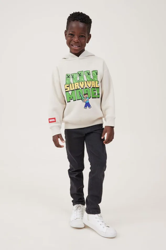 Boys 214 Sweatshirts and Sweatpants Cotton On License Emerson Hoodie Lcn Min Rainy Dayminecraft Survival Mode