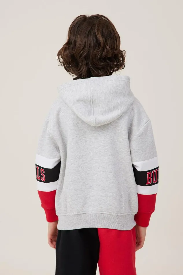 Boys 214 Sweatshirts and Sweatpants Cotton On License Emerson Hoodie Lcn Nba Fog Grey Marlebulls Colour Block