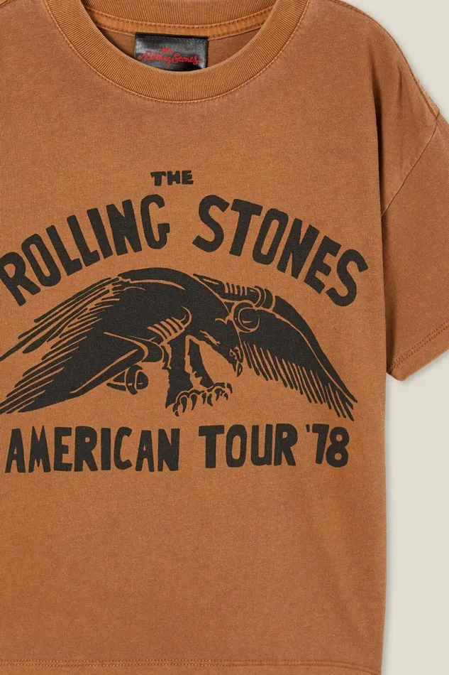 Boys 214 Tops and TShirts Cotton On License Drop Shoulder Short Sleeve Tee Lcn Bra Coco Jumborolling Stones Tour 78