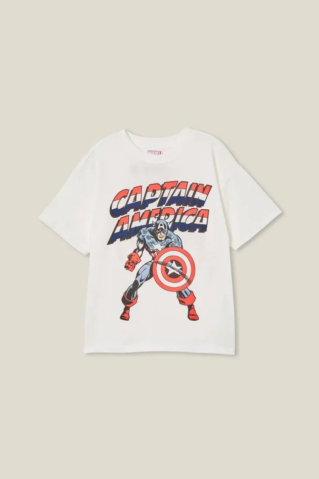 Boys 214 Tops and TShirts Cotton On License Drop Shoulder Short Sleeve Tee Lcn Mar Vanillacaptain Amercia Target