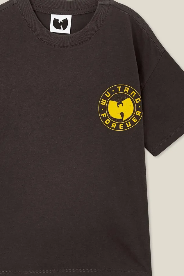 Boys 214 Tops and TShirts Cotton On License Drop Shoulder Short Sleeve Tee Lcn Mt Phantom Wash 36wu Tang