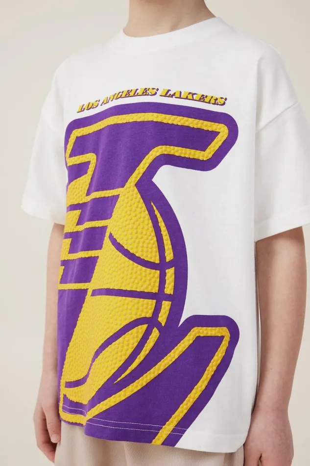 Boys 214 Tops and TShirts Cotton On License Drop Shoulder Short Sleeve Tee Lcn Nba Vanillala Lakers