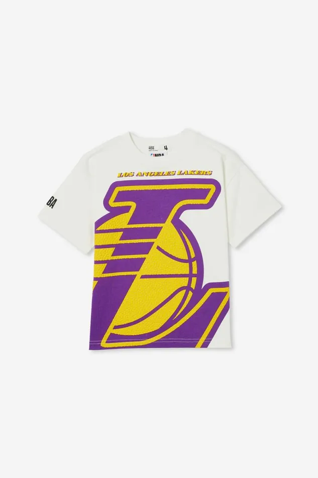 Boys 214 Tops and TShirts Cotton On License Drop Shoulder Short Sleeve Tee Lcn Nba Vanillala Lakers