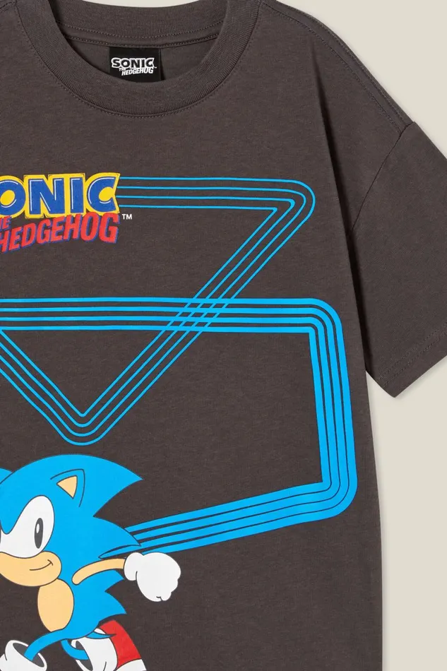 Boys 214 Tops and TShirts Cotton On License Drop Shoulder Short Sleeve Tee Lcn Sonic Phanomsonic Gotta Go Fast