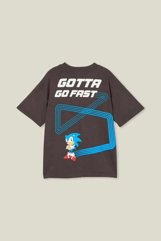 Boys 214 Tops and TShirts Cotton On License Drop Shoulder Short Sleeve Tee Lcn Sonic Phanomsonic Gotta Go Fast