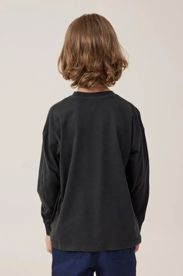 Boys 214 Tops and TShirts Cotton On The Essential Long Sleeve Tee Phantom Wash