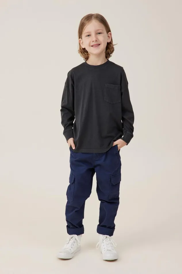 Boys 214 Tops and TShirts Cotton On The Essential Long Sleeve Tee Phantom Wash