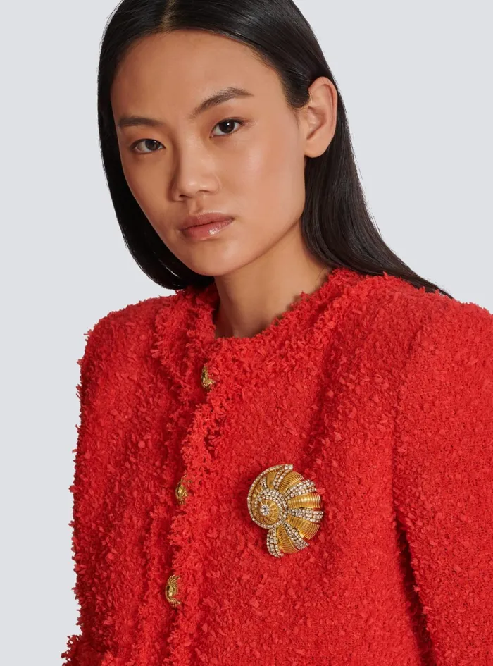 Brass And Rhinestone Snail Brooch Gold Women Balmain Fashion Jewelry