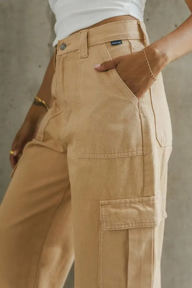 Brianna Cargo Jeans In Tan Tan Women Bohme Denim