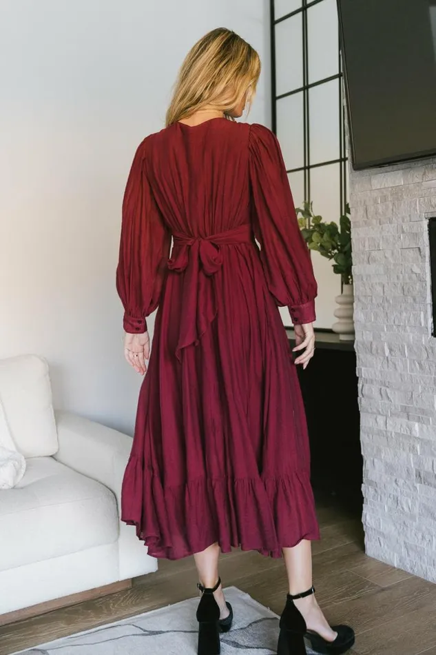 Brynlee Twist Front Dress Wine Women Bohme Dresses