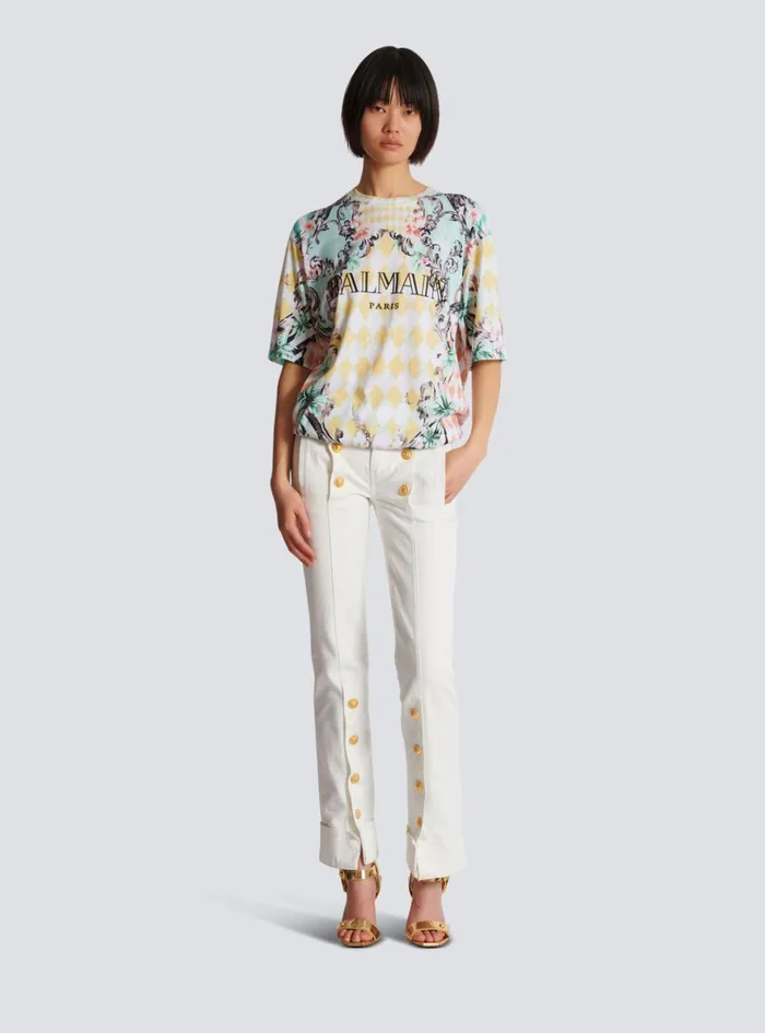 Buttoned Denim Jeans White Women Balmain Denim