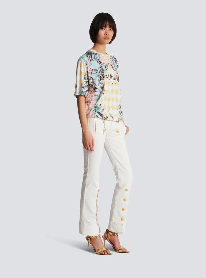 Buttoned Denim Jeans White Women Balmain Denim