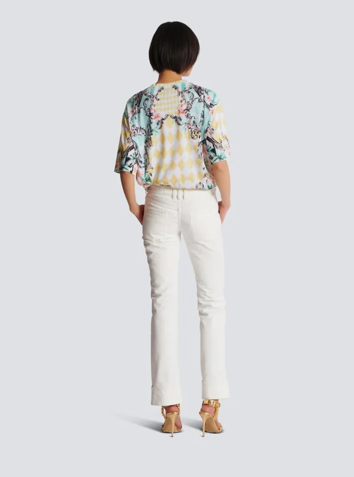 Buttoned Denim Jeans White Women Balmain Denim