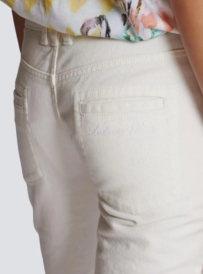 Buttoned Denim Jeans White Women Balmain Denim