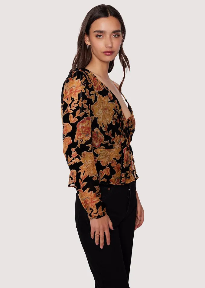 Cabin Hideaway Top Blackfloral Women Lost Wander Tops