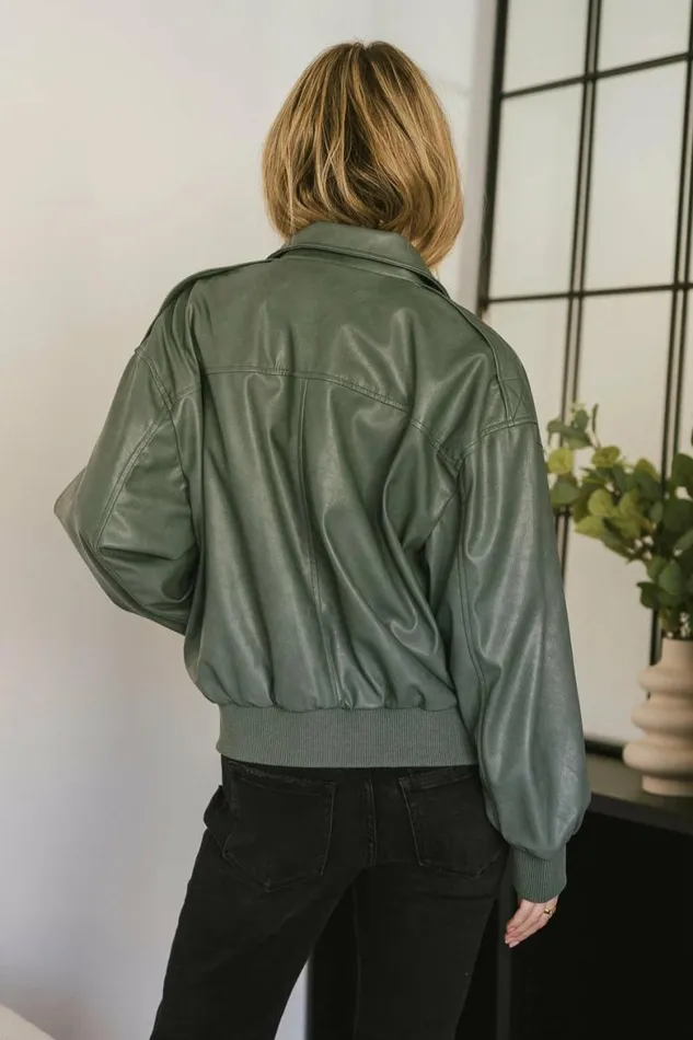 Call Me Back Vegan Jacket In Olive Olive Women Bohme Outerwear
