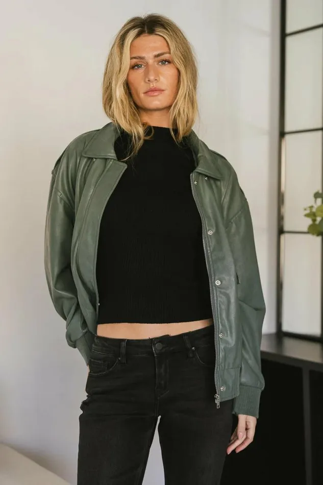 Call Me Back Vegan Jacket In Olive Olive Women Bohme Outerwear