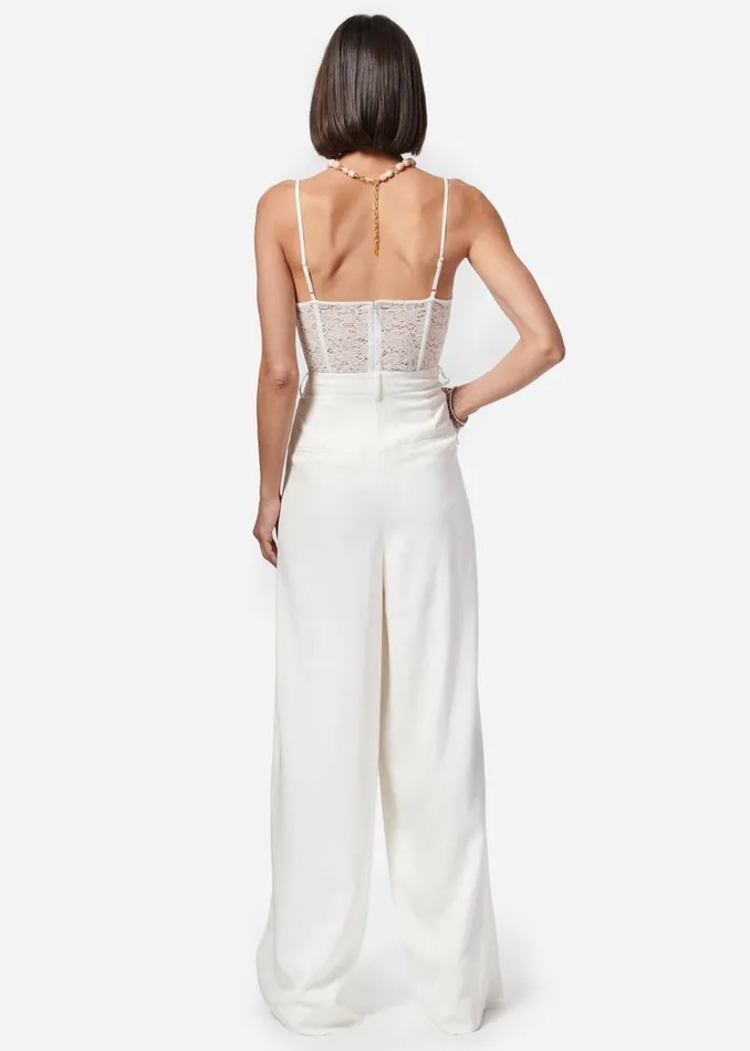 CAMI NYC Bottoms Women Rylie Rayon Twill Wide Leg Pant White