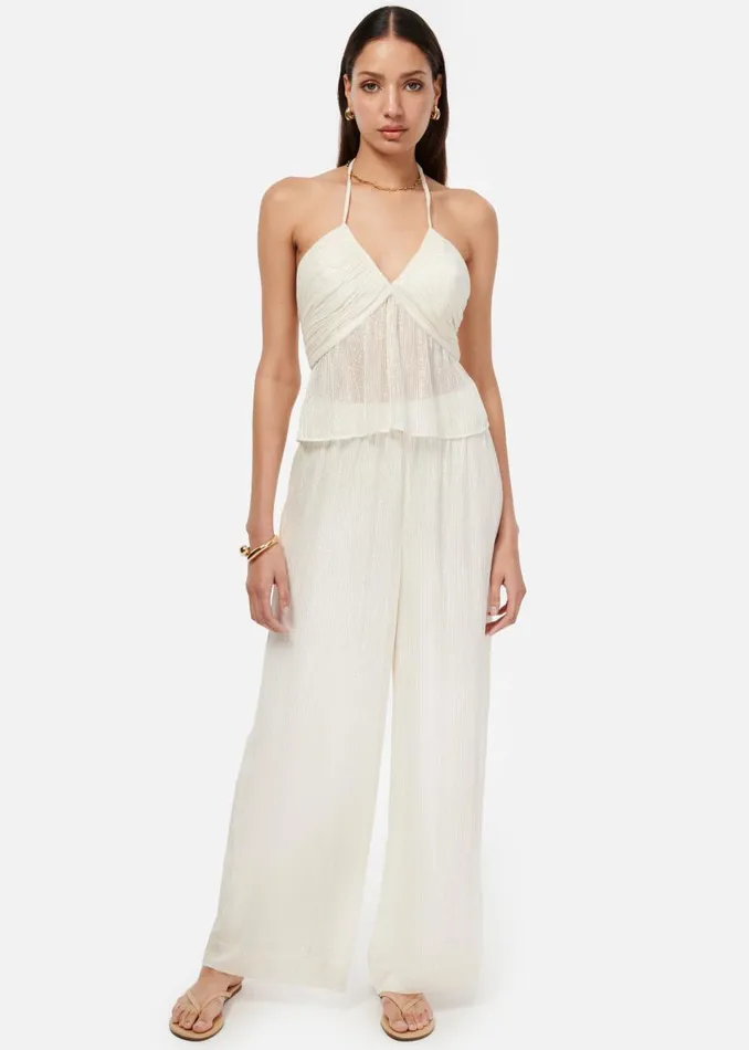 CAMI NYC Camisoles Women Rhea Metallic Chiffon Camisole White