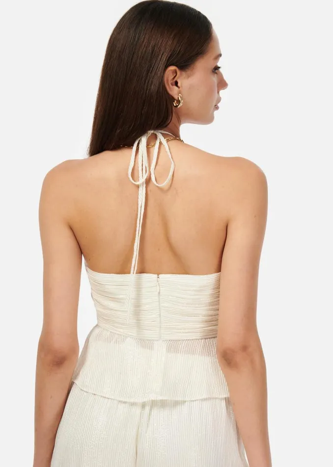 CAMI NYC Camisoles Women Rhea Metallic Chiffon Camisole White