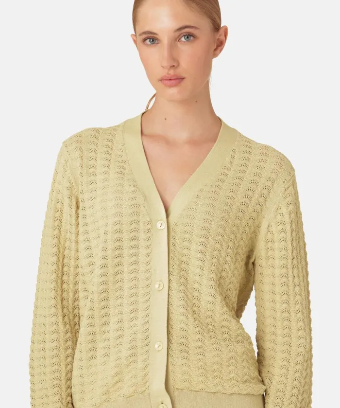 Cardigan 8211 Olive Grass Clothing Ilse Jacobsen Knitwear