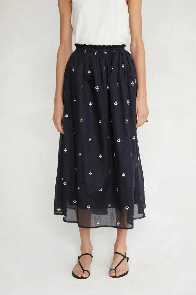 Caroline Ballet Skirt Black Floral Women Chan Luu Bottoms