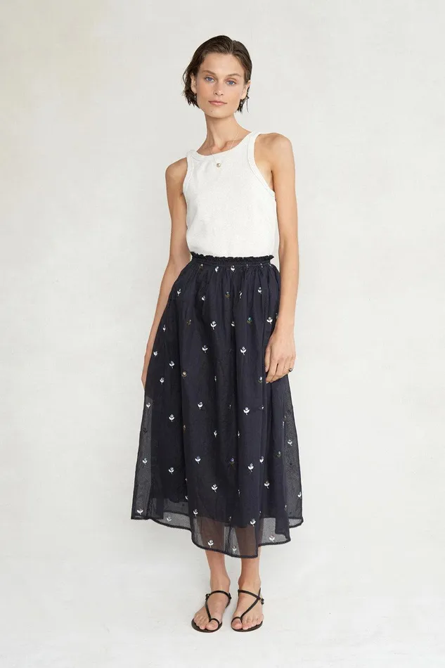 Caroline Ballet Skirt Black Floral Women Chan Luu Bottoms