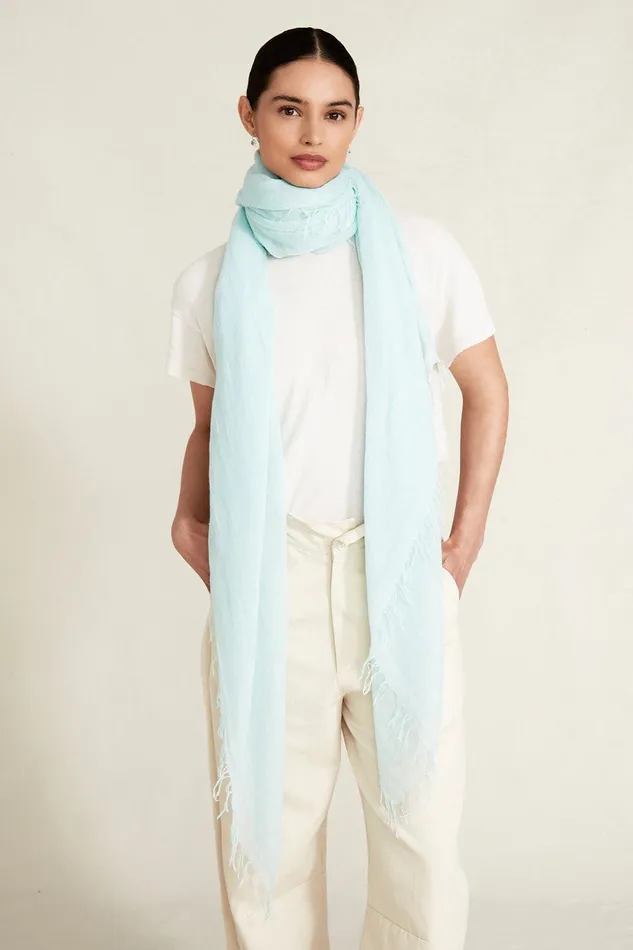 Cashmere And Silk Scarf Aqua Blue Women Chan Luu Scarves