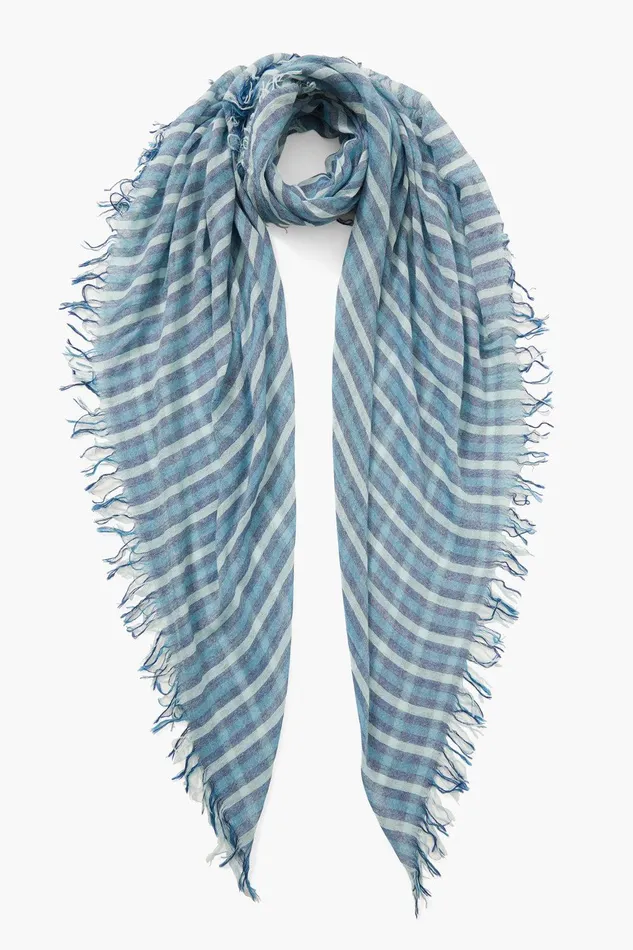 Cashmere And Silk Scarf Estate Blue Linea Women Chan Luu Scarves