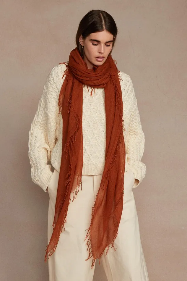 Cashmere And Silk Scarf Ginger Bread Women Chan Luu Scarves