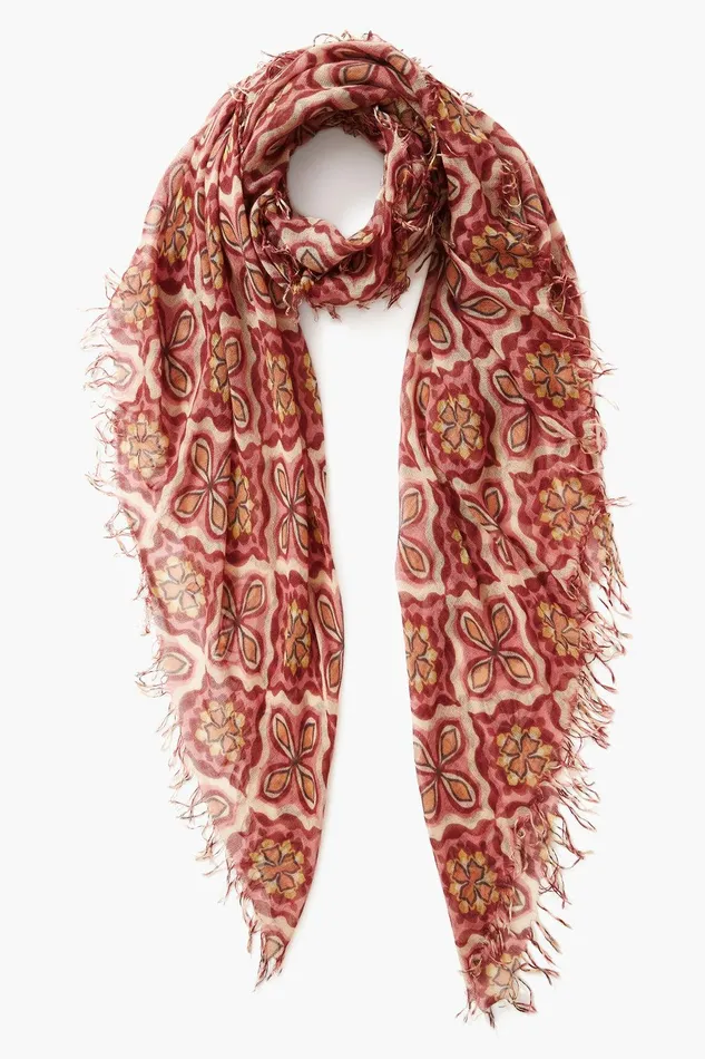 Cashmere And Silk Scarf Pomegranate Crux Women Chan Luu Scarves