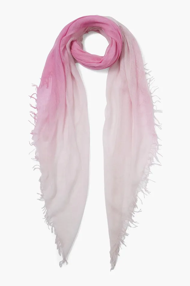 Cashmere And Silk Scarf Rose Pink Dip Dyed Women Chan Luu Scarves