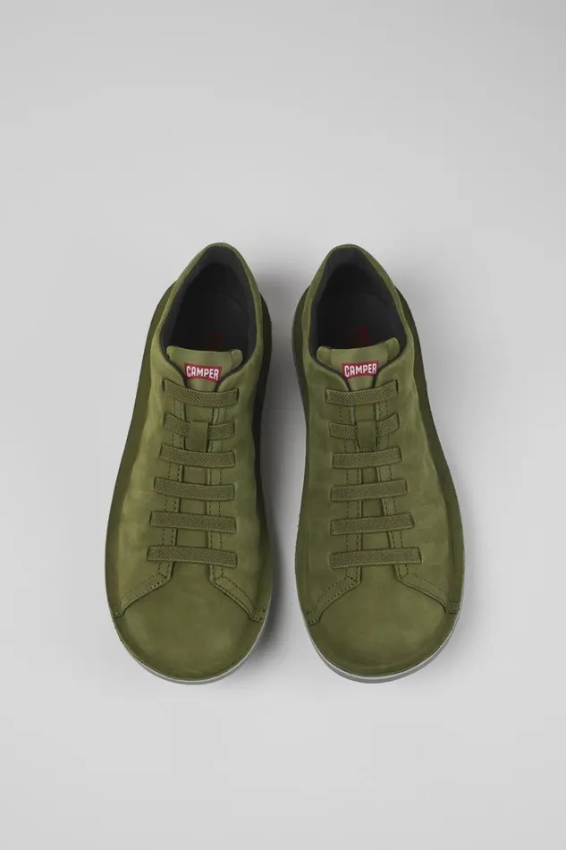 Casual Shoes Men Camper Beetle Green Nubuck Low Sneaker Casual Shoes Men Camper Beetle Green Nubuck Low Sneaker