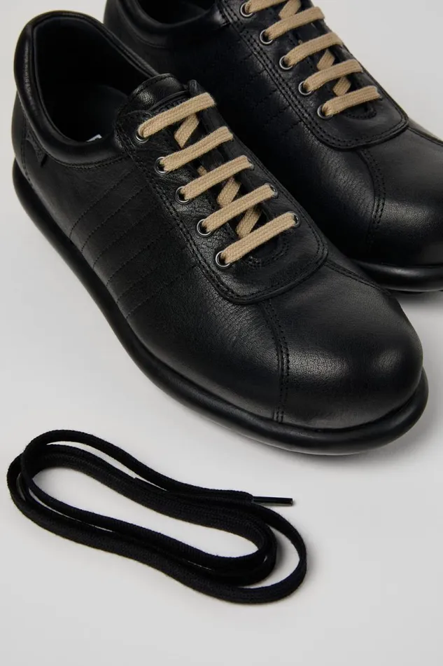 Casual Shoes Women Camper Pelotas Black Leather Shoe