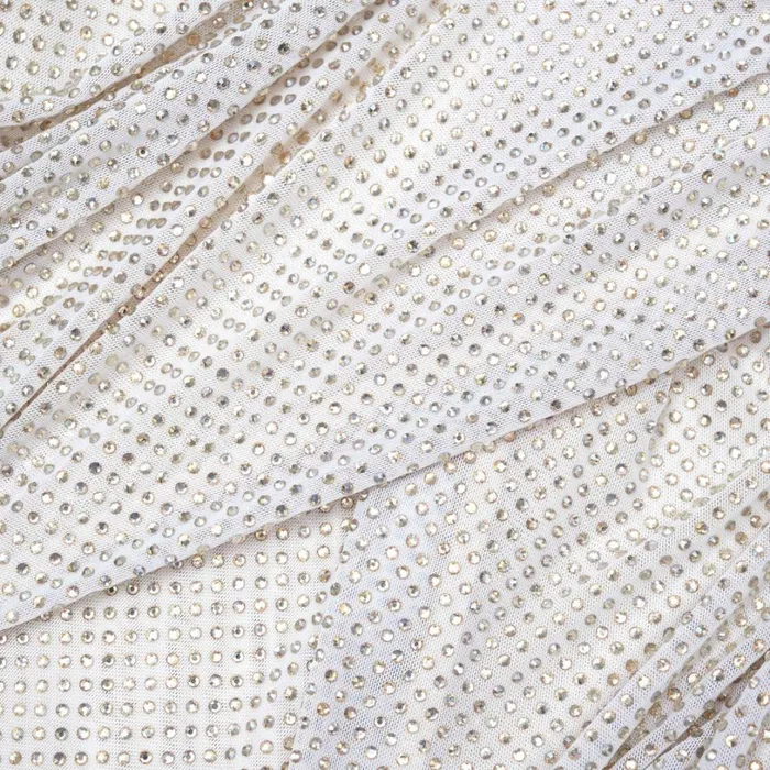 Champagne Rhinestone Mesh Top Women Self Portrait Tops Champagne Rhinestone Mesh Top Women Self Portrait Tops