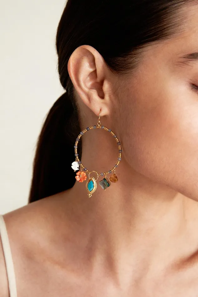 Chiara Hoop Earrings Multi Women Chan Luu Earrings