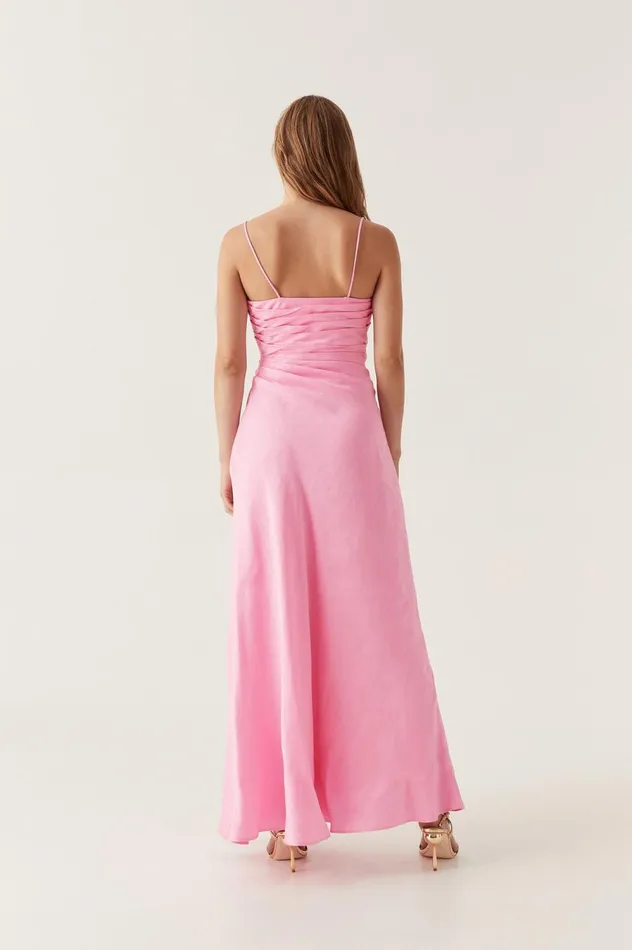 Clarice Draped Maxi Dress Bon Bon Pink Women Aje Maxi Dresses