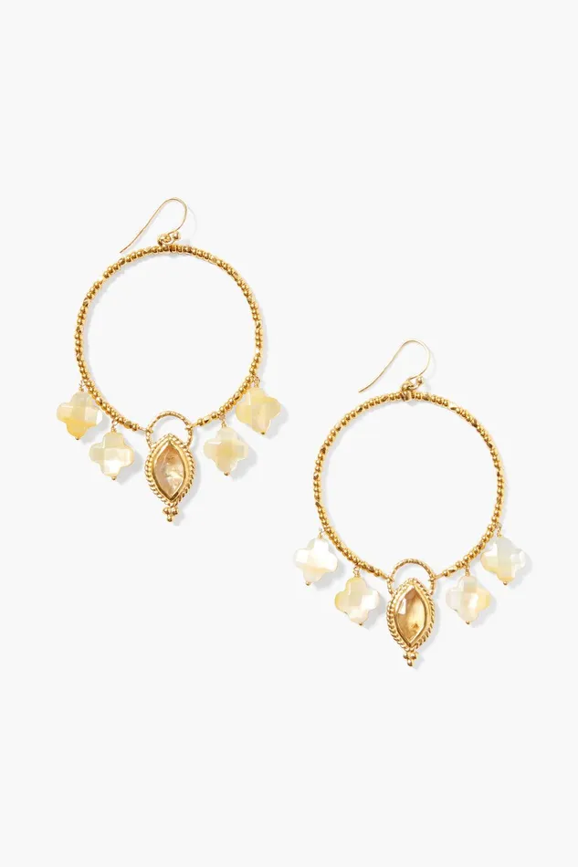 Clover Hoop Earrings Citrine Mix Women Chan Luu Earrings