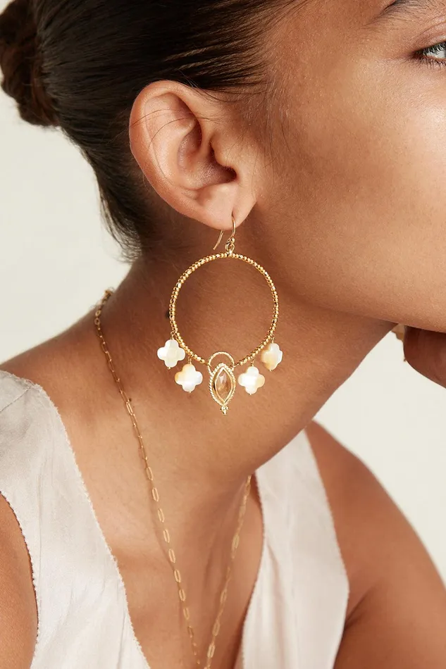 Clover Hoop Earrings Citrine Mix Women Chan Luu Earrings