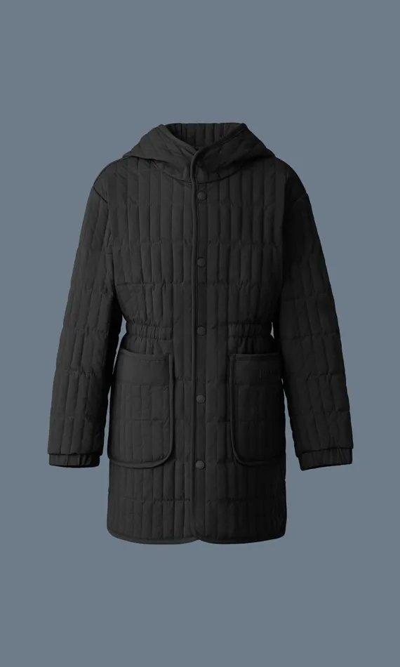 Coats and Jackets Kids Mackage HAYDEN Light Down Vertical Quilted Coat For Kids 814 Years Light Military