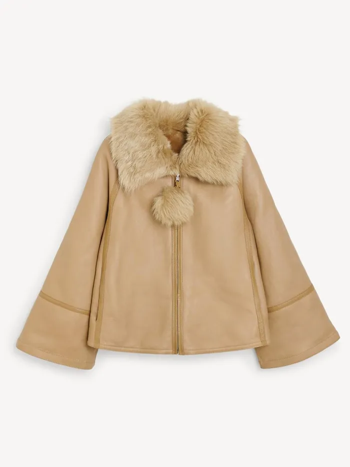 Coats and Jackets Women By Malene Birger Odellies Shearling Jacket Tannin