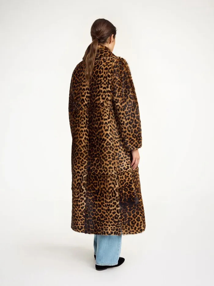 Coats and Jackets Women By Malene Birger Rafaia Lamb Leather Coat Leopard