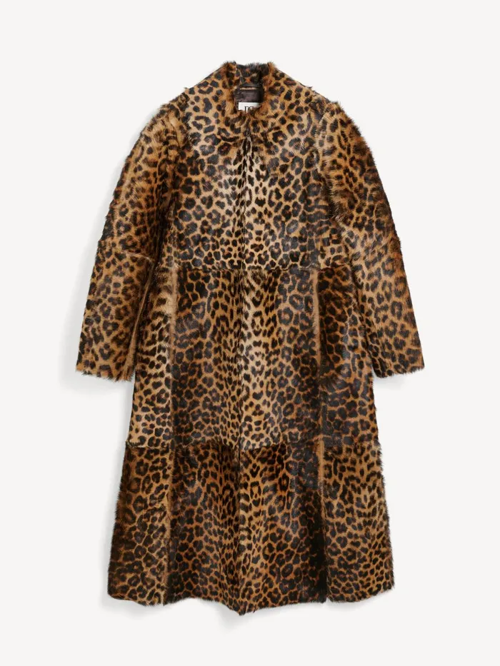 Coats and Jackets Women By Malene Birger Rafaia Lamb Leather Coat Leopard