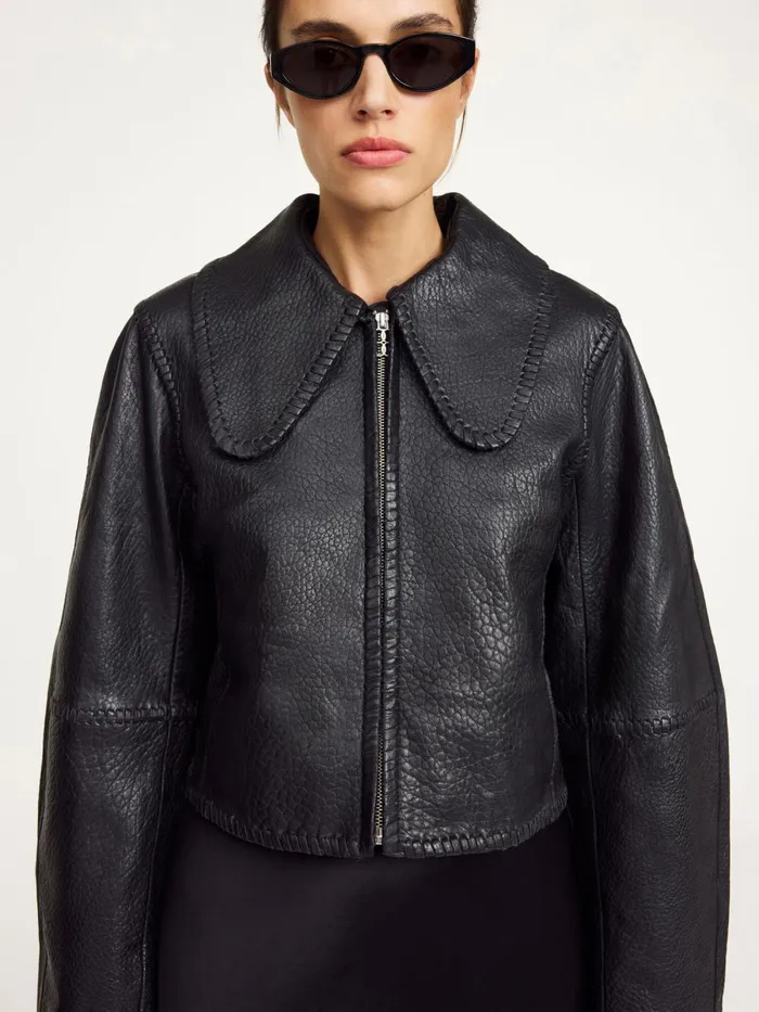 Coats and Jackets Women By Malene Birger Rowani Leather Jacket Black Coats and Jackets Women By Malene Birger Rowani Leather Jacket Black
