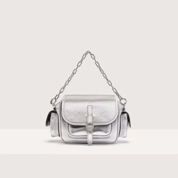 Coccinelle Campus Smooth Metal Mini Silver Women Coccinelle Mini Bags